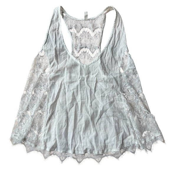 Free People Tops - Free People Intimately Lace Trim Flowy Tank New without Tags‎ Size Large White